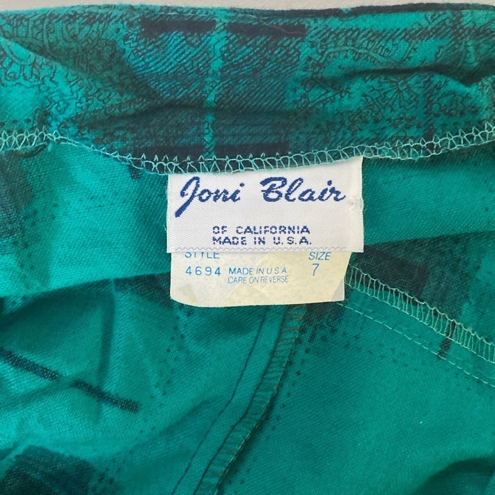 JONI BLAIR Vintage plaid romper black/teal size 7 Button side made in California - Picture 8 of 10
